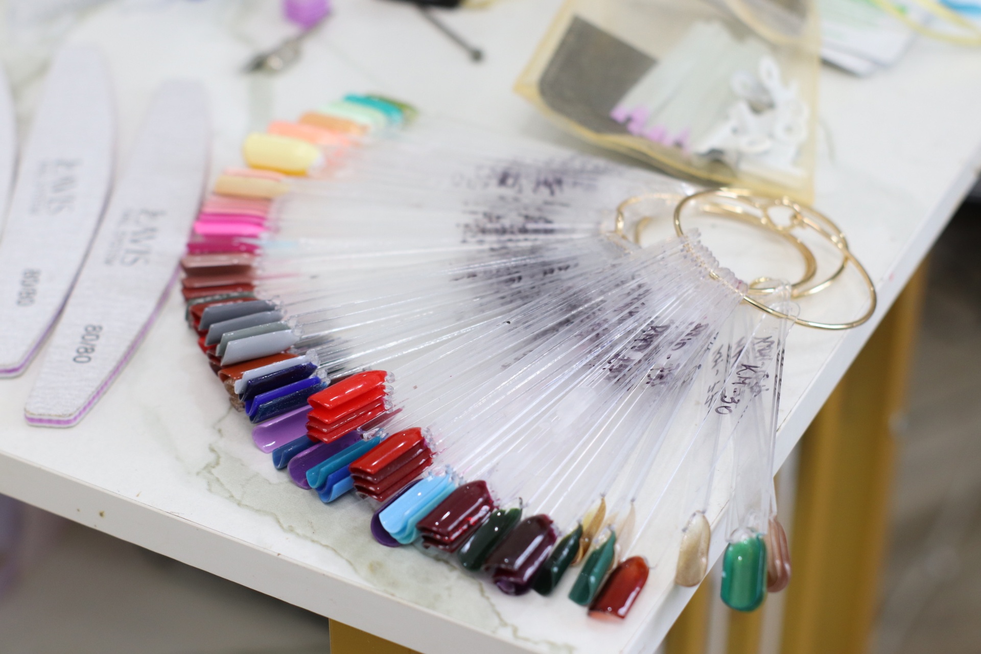 Wide selection of gel polish colors